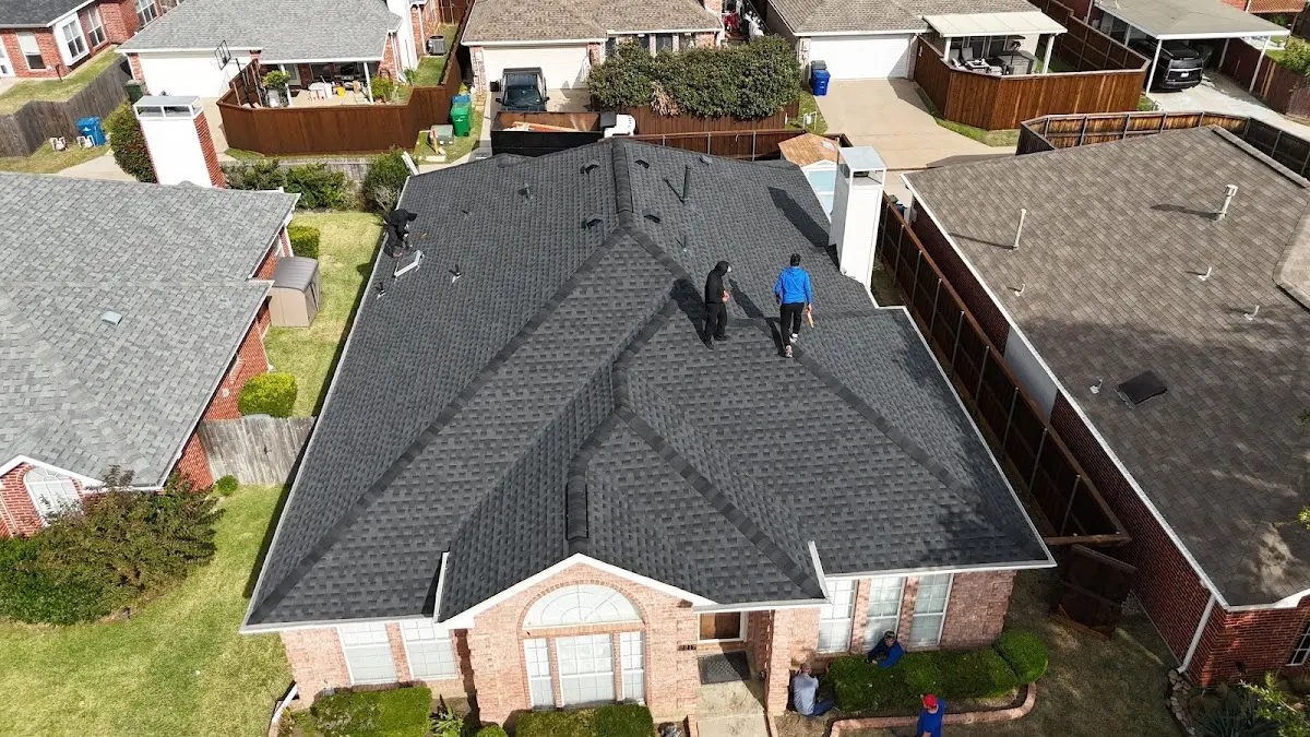 Slate & Tile Roof Repair work in progress on a Manassas Park property